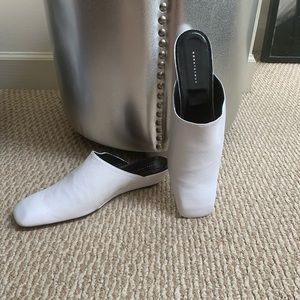 DORATEYMUR White Leather Square Mules Sz 40/10